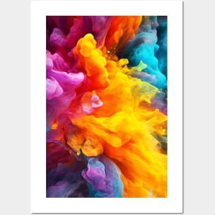 Spectrum Splash - Colorful Ink Drop Macro Abstract Art Posters and Art